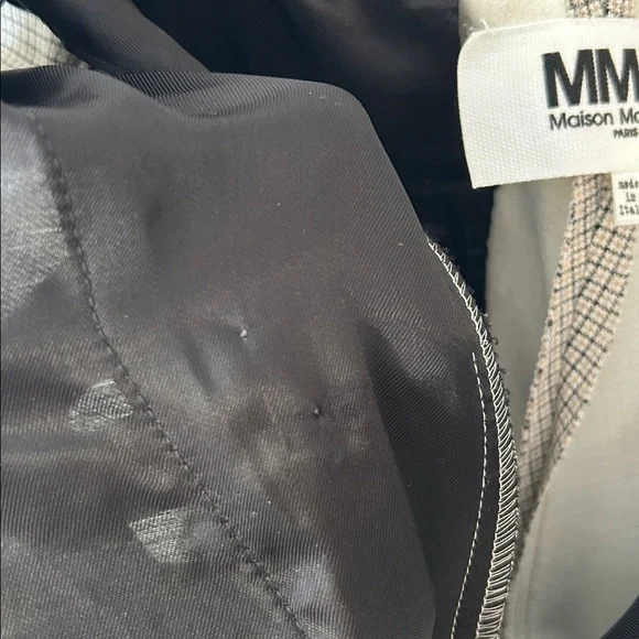 MAISON MARGIELA MM6 Micro Plaid Straight Cut Trousers | Size 46 | Made in Italy - Picture 12 of 12